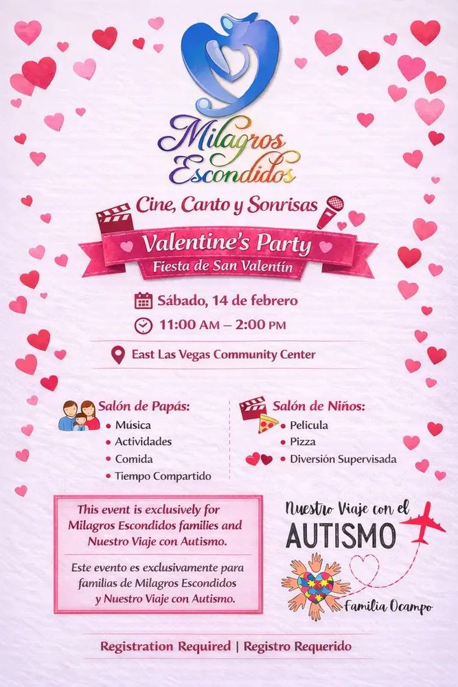 Milagros Escondidos bilingual community event flyer
